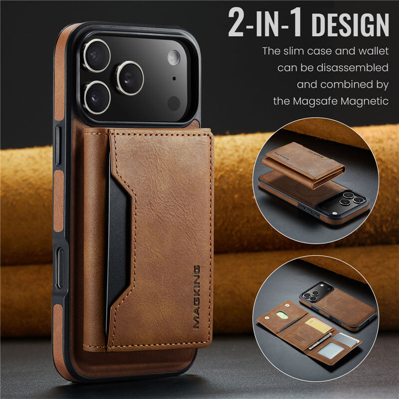 MAGKING Magnetic Leather Wallet Case – RFID Protection, Detachable Wallet, Wireless Charging - Image 10