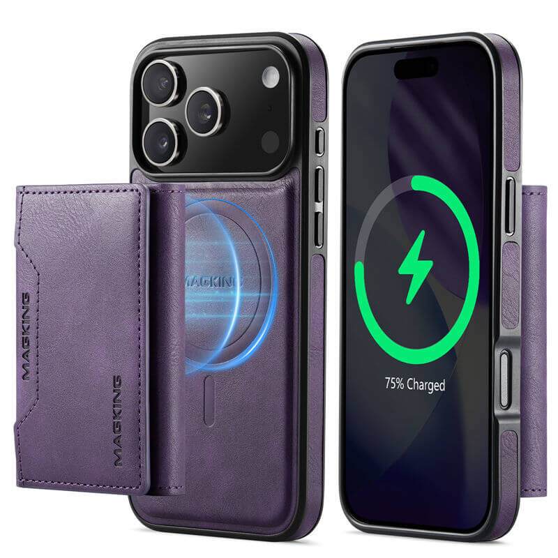 MAGKING Magnetic Leather Wallet Case – RFID Protection, Detachable Wallet, Wireless Charging - Image 8